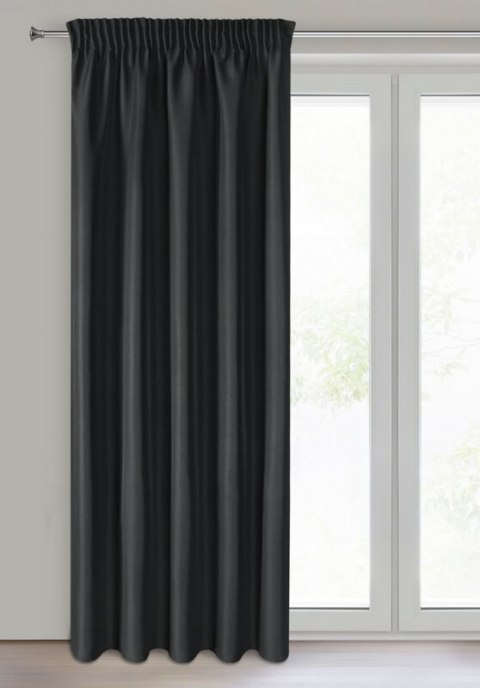 ZASŁONA GOTOWA RITA NA TAŚMIE 140 X 270 CM CZARNY EUROFIRANY ZASŁONA GOTOWA RITA NA TAŚMIE 140 X 270 CM CZARNY EUROFIRANY