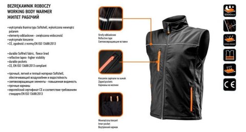 BEZRĘKAWNIK ROBOCZY SOFTSHELL ROZMIAR M BEZRĘKAWNIK ROBOCZY SOFTSHELL ROZMIAR M