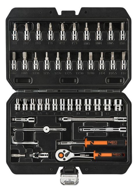 ZESTAW KLUCZY NASADOWYCH 1/4'' 46SZT ZESTAW KLUCZY NASADOWYCH 1/4'' 46SZT