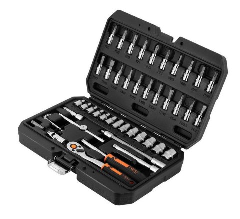 ZESTAW KLUCZY NASADOWYCH 1/4'' 46SZT ZESTAW KLUCZY NASADOWYCH 1/4'' 46SZT