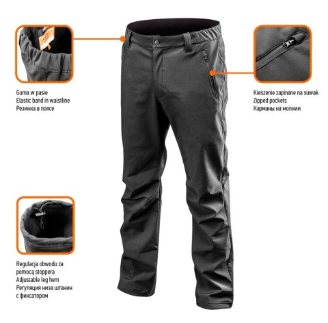 SPODNIE ROBOCZE SOFTSHELL, ROZMIAR XXL SPODNIE ROBOCZE SOFTSHELL, ROZMIAR XXL