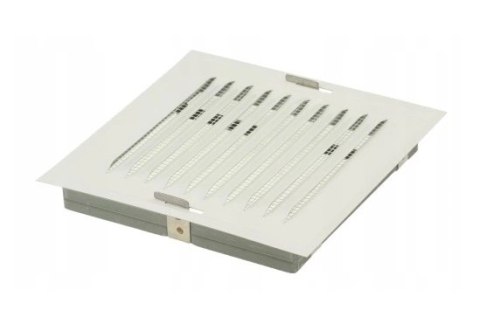 KRATKA METALOWA SKOŚNA W RAMCE Z SIATKĄ 14*14CM BIAŁA KRATKA METALOWA SKOŚNA W RAMCE Z SIATKĄ 14*14CM BIAŁA