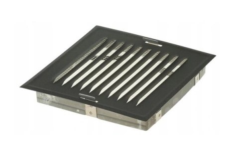 KRATKA METALOWA SKOŚNA W RAMCE Z SIATKĄ 14*14CM GRAFIT KRATKA METALOWA SKOŚNA W RAMCE Z SIATKĄ 14*14CM GRAFIT