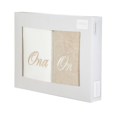 KOMPLET RĘCZNIKÓW ON ONA 47 X 37 X 7 CM KREMOWY EUROFIRANY KOMPLET RĘCZNIKÓW ON ONA 47 X 37 X 7 CM KREMOWY EUROFIRANY