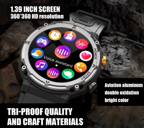 Smartwatch Męski Rubicon RNCF25-1 BLACK Smartwatch Męski Rubicon RNCF25-1 BLACK