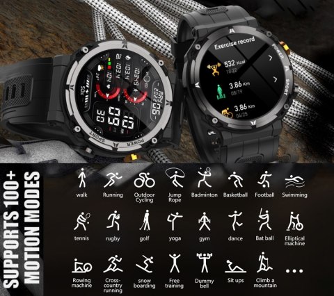 Smartwatch Męski Rubicon RNCF25-1 BLACK Smartwatch Męski Rubicon RNCF25-1 BLACK