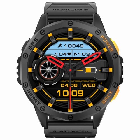 Smartwatch Męski GRAVITY GPS GT24-3 Czarny Pasek Silikonowy + Pomarańczowy Pasek Silikonowy Smartwatch Męski GRAVITY GPS GT24-3 Czarny Pasek Silikonowy + Pomarańczowy Pasek Silikonowy