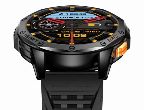 Smartwatch Męski GRAVITY GPS GT24-3 Czarny Pasek Silikonowy + Pomarańczowy Pasek Silikonowy Smartwatch Męski GRAVITY GPS GT24-3 Czarny Pasek Silikonowy + Pomarańczowy Pasek Silikonowy
