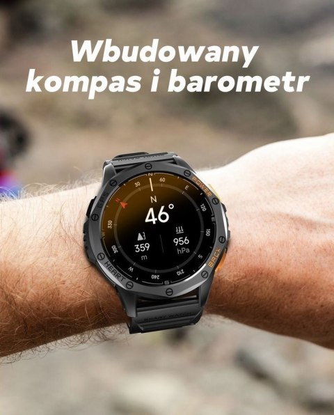 Smartwatch Męski GRAVITY GPS GT24-3 Czarny Pasek Silikonowy + Pomarańczowy Pasek Silikonowy Smartwatch Męski GRAVITY GPS GT24-3 Czarny Pasek Silikonowy + Pomarańczowy Pasek Silikonowy