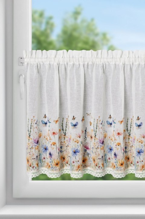 FIRANA GOTOWA ROZALIE NA TAŚMIE 150 X 60 CM BIAŁY EUROFIRANY FIRANA GOTOWA ROZALIE NA TAŚMIE 150 X 60 CM BIAŁY EUROFIRANY