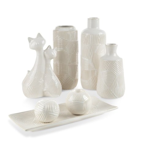 WAZON DEKORACYJNY ROMINA (01) O 13 X 23 CM KREMOWY EUROFIRANY WAZON DEKORACYJNY ROMINA (01) O 13 X 23 CM KREMOWY EUROFIRANY