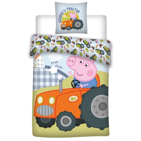 Pościel bawełna 100x135 + 40x60 Peppa George traktor Aptex Pościel bawełna 100x135 + 40x60 Peppa George traktor Aptex