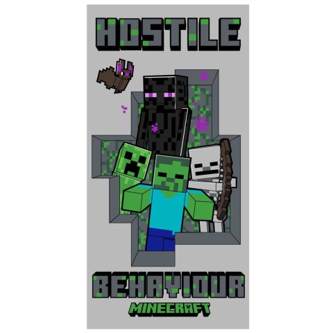 Ręcznik bawełniany 70x140 Minecraft jasny szary Jerry Fabrics Ręcznik bawełniany 70x140 Minecraft jasny szary Jerry Fabrics