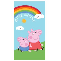 Ręcznik bawełniany 70x140 Peppa i George tęcza Jerry Fabrics