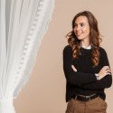 FIRANA GOTOWA LARISA NA TAŚMIE 140 X 270 CM BIAŁY
