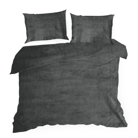 KOMPLET POŚCIELI FLANO 2 220 X 200 CM STALOWY KOMPLET POŚCIELI FLANO 2 220 X 200 CM STALOWY