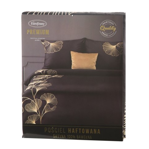 KOMPLET POŚCIELI HAFT2 160 X 200 CM CZARNY KOMPLET POŚCIELI HAFT2 160 X 200 CM CZARNY