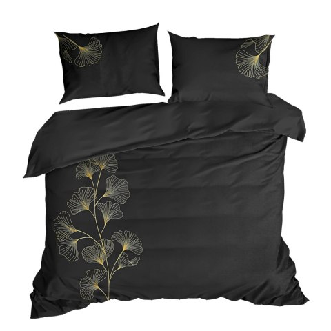 KOMPLET POŚCIELI HAFT2 160 X 200 CM CZARNY KOMPLET POŚCIELI HAFT2 160 X 200 CM CZARNY