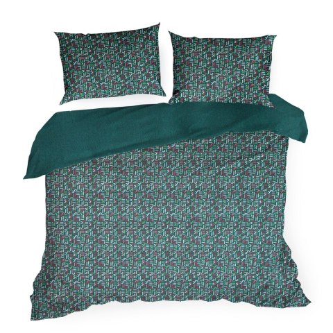 KOMPLET POŚCIELI ESPRIT 06 220 X 200 CM CIEMNOZIELONY KOMPLET POŚCIELI ESPRIT 06 220 X 200 CM CIEMNOZIELONY