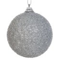 BOMBKA CHOINKOWA FI 8 CM SREBRNY