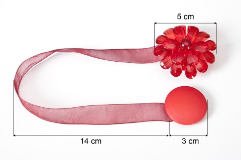 UPINACZ DEKORACYJNY Z MAGNESEM 14 CM CZERWONY UPINACZ DEKORACYJNY Z MAGNESEM 14 CM CZERWONY