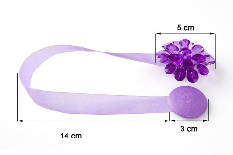 UPINACZ DEKORACYJNY Z MAGNESEM 14 CM FIOLETOWY UPINACZ DEKORACYJNY Z MAGNESEM 14 CM FIOLETOWY
