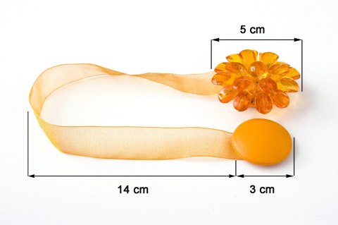 UPINACZ DEKORACYJNY Z MAGNESEM 14 CM POMARAŃCZOWY UPINACZ DEKORACYJNY Z MAGNESEM 14 CM POMARAŃCZOWY