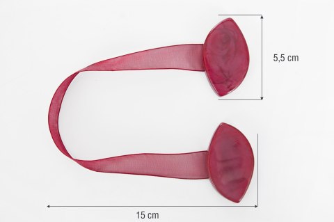 UPINACZ DEKORACYJNY Z MAGNESEM 15 CM BORDOWY UPINACZ DEKORACYJNY Z MAGNESEM 15 CM BORDOWY