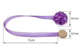 UPINACZ DEKORACYJNY Z MAGNESEM 15 CM FIOLETOWY