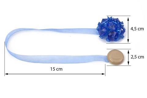 UPINACZ DEKORACYJNY Z MAGNESEM 15 CM GRANATOWY UPINACZ DEKORACYJNY Z MAGNESEM 15 CM GRANATOWY