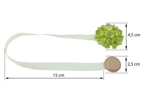UPINACZ DEKORACYJNY Z MAGNESEM 15 CM JASNOZIELONY UPINACZ DEKORACYJNY Z MAGNESEM 15 CM JASNOZIELONY
