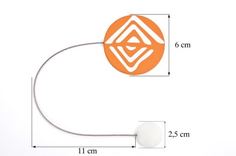 UPINACZ DEKORACYJNY Z MAGNESEM POMARAŃCZOWY UPINACZ DEKORACYJNY Z MAGNESEM POMARAŃCZOWY