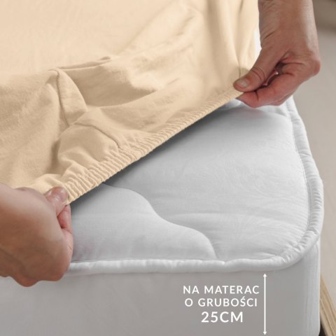 Prześcieradło jersey elastan z gumką 26 SAND/PIASKOWY/160x200x30 Darymex Prześcieradło jersey elastan z gumką 26 SAND/PIASKOWY/160x200x30 Darymex