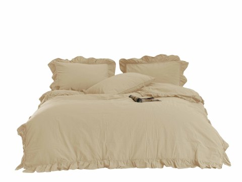 Pościel bawełniana AKDENIZ CREAM/160x200(P) STONEWASHED Limasso Pościel bawełniana AKDENIZ CREAM/160x200(P) STONEWASHED Limasso