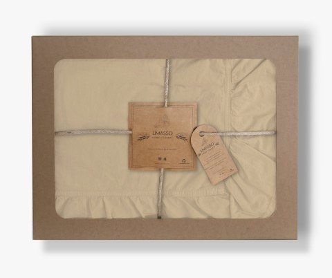 Pościel bawełniana AKDENIZ CREAM/220X200(P) STONEWASHED Limasso Pościel bawełniana AKDENIZ CREAM/220X200(P) STONEWASHED Limasso