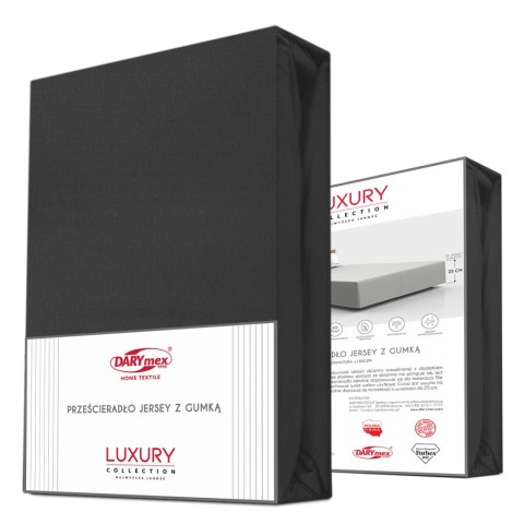 Prześcieradło jersey elastan z gumką BLACK/CZARNY/180x200x30 Darymex Prześcieradło jersey elastan z gumką BLACK/CZARNY/180x200x30 Darymex