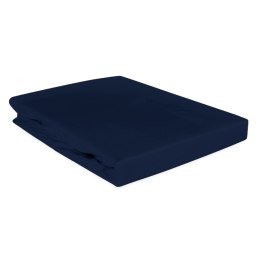 Prześcieradło satyna bawełniana z gumką ciemny granat 026/200x220 Darymex