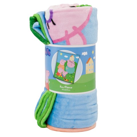 Koc polarowy 150x200 Świnka Peppa (coral) Carbotex Koc polarowy 150x200 Świnka Peppa (coral) Carbotex