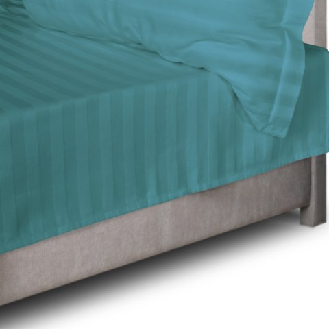 Prześcieradło satyna bambusowo-bawełniana STRIPE SEA TURQUOISE/220x260 Darymex Prześcieradło satyna bambusowo-bawełniana STRIPE SEA TURQUOISE/220x260 Darymex
