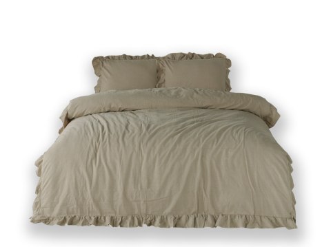 Pościel bawełniana OXFORDTAN/160x200(P) STONEWASHED Limasso Pościel bawełniana OXFORDTAN/160x200(P) STONEWASHED Limasso