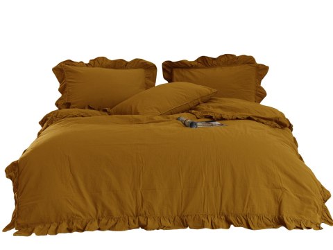 Pościel bawełniana MUSTARD/160x200(P) STONEWASHED Limasso Pościel bawełniana MUSTARD/160x200(P) STONEWASHED Limasso
