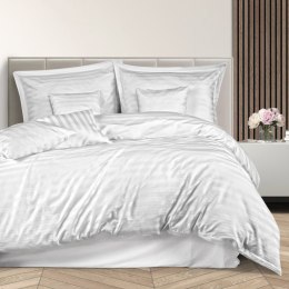 Pościel satyna bambusowo-bawełniana (P) STRIPE WHITE/160x200 +2x70x80 z listwą +4x40x40 BAMBOO Darymex