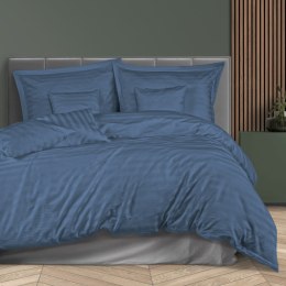 Pościel satyna bambusowo-bawełniana (P) STRIPE CORNFLOWER/140x200 +1x70x80 z listwą +2x40x40 BAMBOO Darymex