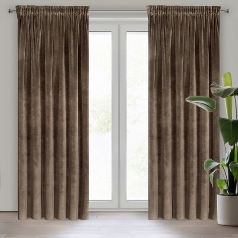 ZASŁONA GOTOWA VILLA NA TAŚMIE 140 X 270 CM BRĄZOWY EUROFIRANY ZASŁONA GOTOWA VILLA NA TAŚMIE 140 X 270 CM BRĄZOWY EUROFIRANY
