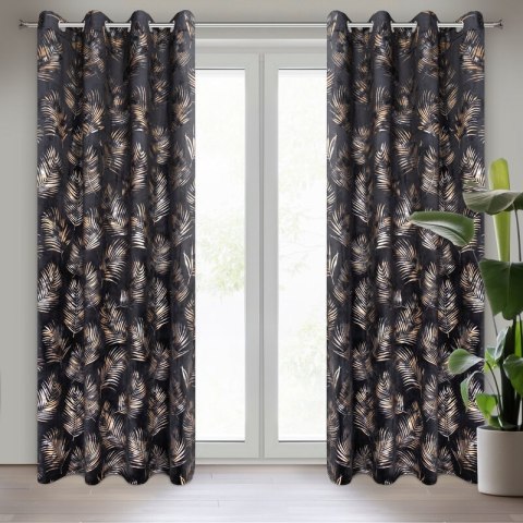 ZASŁONA GOTOWA GLORIA 140 X 250 CM CZARNY EUROFIRANY ZASŁONA GOTOWA GLORIA 140 X 250 CM CZARNY EUROFIRANY