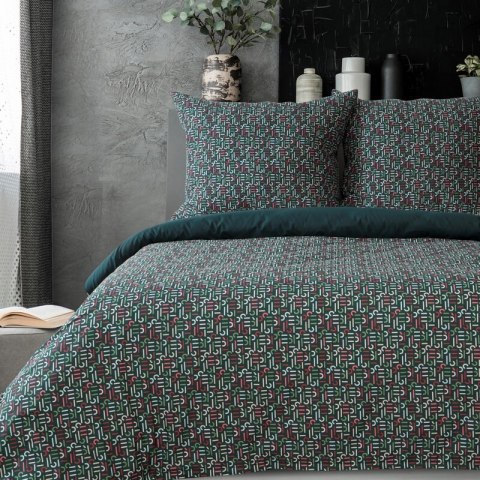 KOMPLET POŚCIELI ESPRIT 06 220 X 200 CM CIEMNOZIELONY EUROFIRANY KOMPLET POŚCIELI ESPRIT 06 220 X 200 CM CIEMNOZIELONY EUROFIRANY