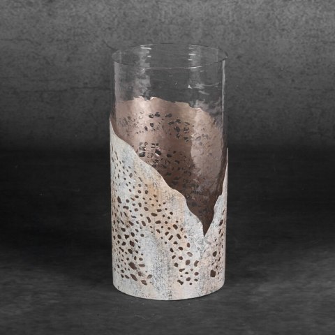 SZKLANY ŚWIECZNIK DEKORACYJNY DIMON (01) FI 13 X 27 CM BEŻOWY EUROFIRANY SZKLANY ŚWIECZNIK DEKORACYJNY DIMON (01) FI 13 X 27 CM BEŻOWY EUROFIRANY