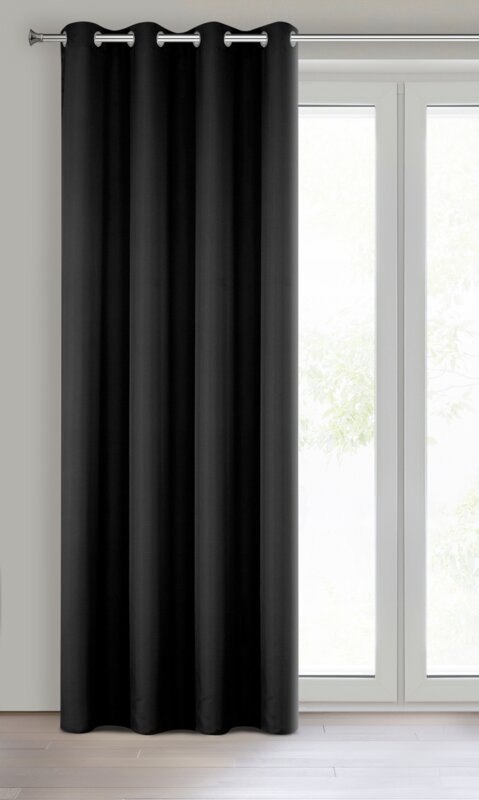 ZASŁONA GOTOWA RITA 140 X 250 CM CZARNY EUROFIRANY ZASŁONA GOTOWA RITA 140 X 250 CM CZARNY EUROFIRANY