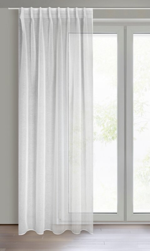 FIRANA GOTOWA LAYLA NA TAŚMIE 140 X 300 CM BIAŁY EUROFIRANY FIRANA GOTOWA LAYLA NA TAŚMIE 140 X 300 CM BIAŁY EUROFIRANY