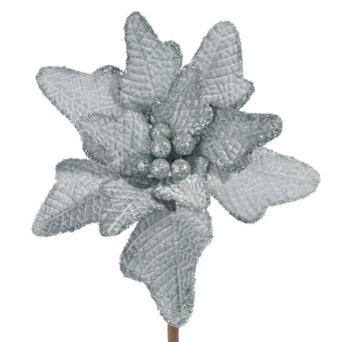 KWIAT ŚWIĄTECZNY DEKORACYJNY 61A 20 CM SREBRNY EUROFIRANY KWIAT ŚWIĄTECZNY DEKORACYJNY 61A 20 CM SREBRNY EUROFIRANY